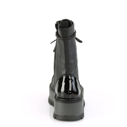 DemoniaCult Botas de tobillo para mujeres SLACKER-150 BLK Vegan de cuero