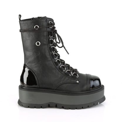 DemoniaCult Botas de tobillo para mujeres SLACKER-150 BLK Vegan de cuero