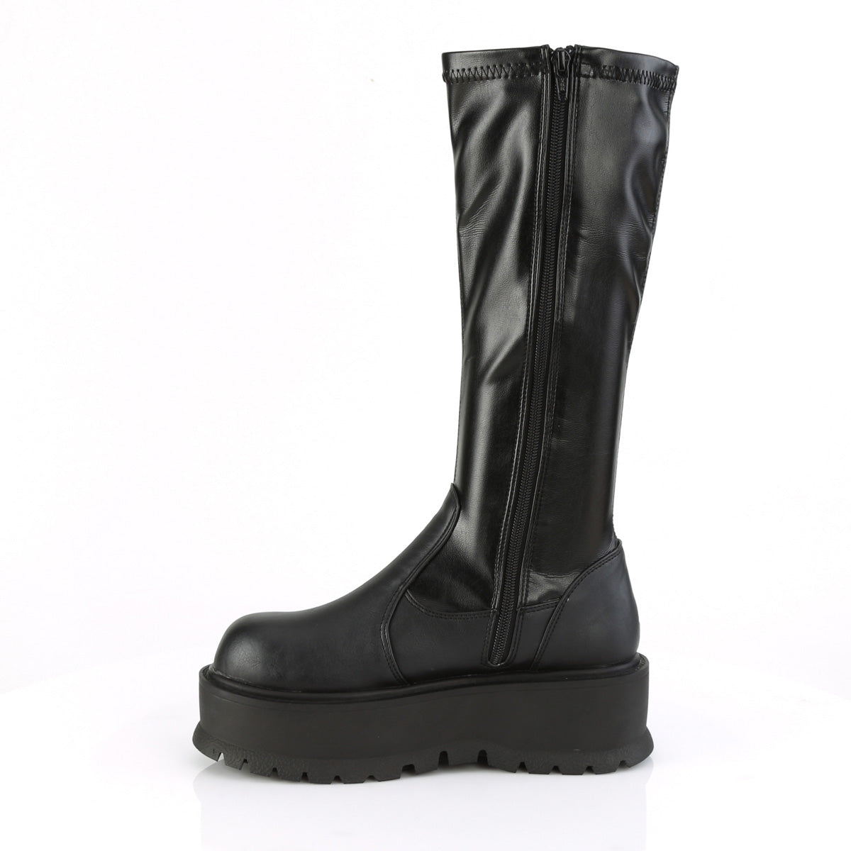 DemoniaCult Botas de mujer SLACKER-200 blk str cuero vegano