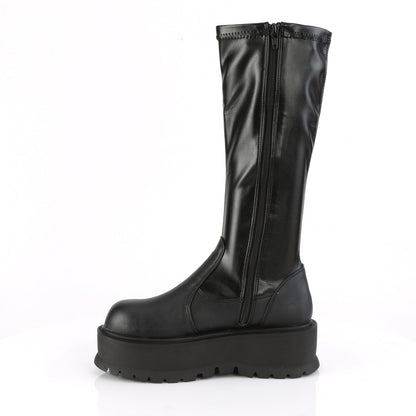 DemoniaCult Botas de mujer SLACKER-200 blk str cuero vegano