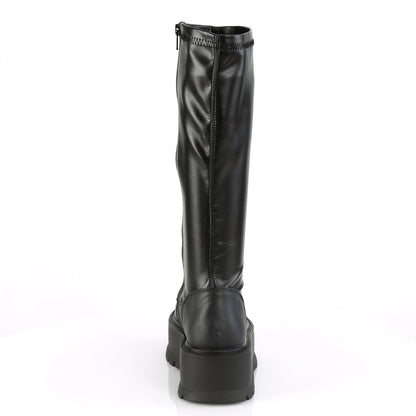 DemoniaCult Botas de mujer SLACKER-200 blk str cuero vegano