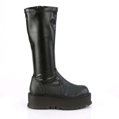 DemoniaCult Botas de mujer SLACKER-200 blk str cuero vegano