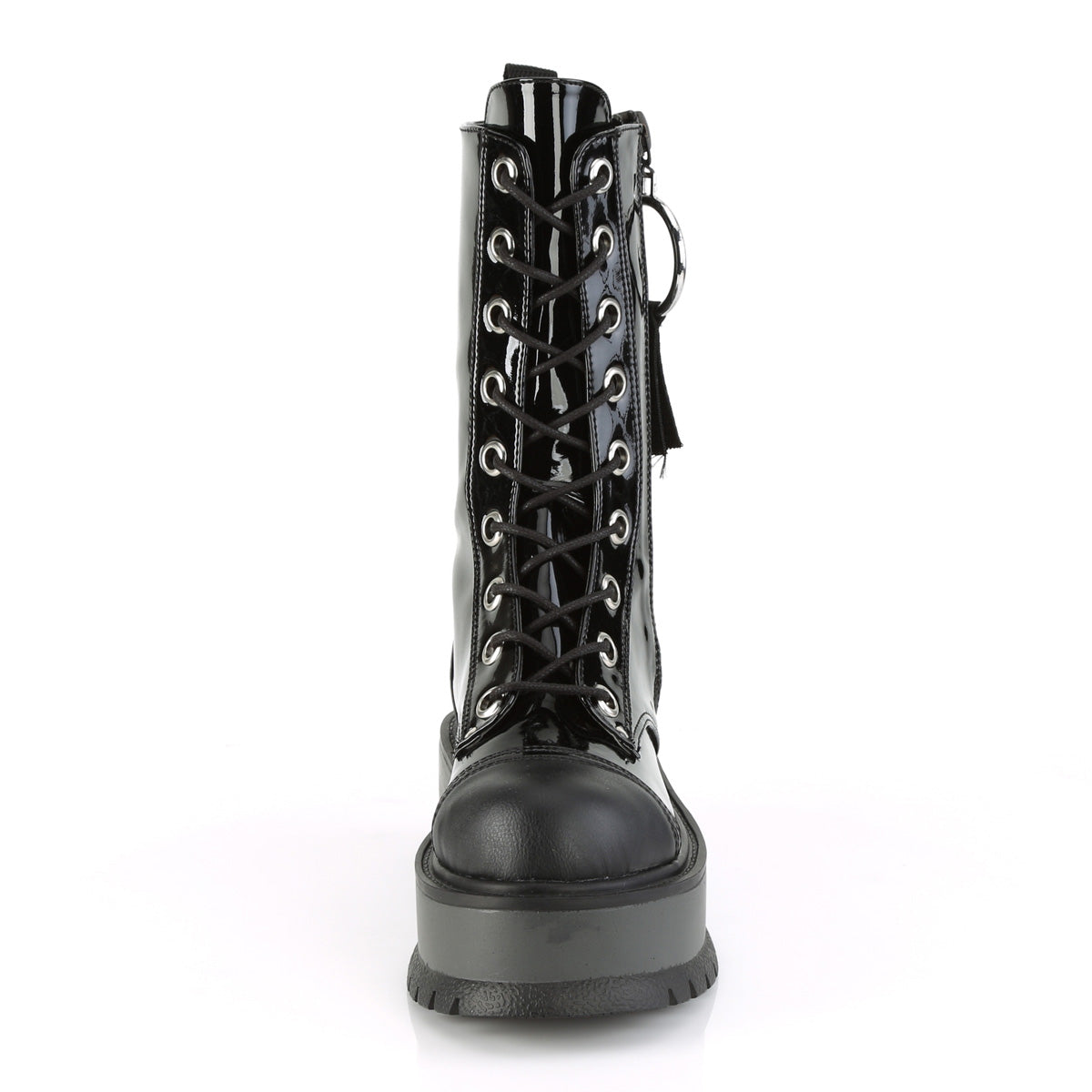 DemoniaCult Botas de mujer SLACKER-220 BLK Pat-Vegan Leather