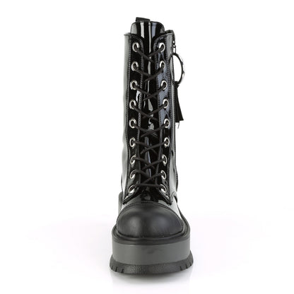 DemoniaCult Botas de mujer SLACKER-220 BLK Pat-Vegan Leather