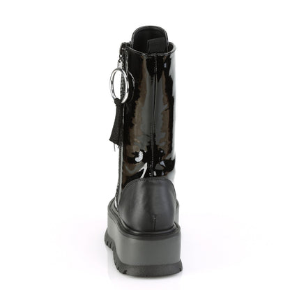 DemoniaCult Botas de mujer SLACKER-220 BLK Pat-Vegan Leather
