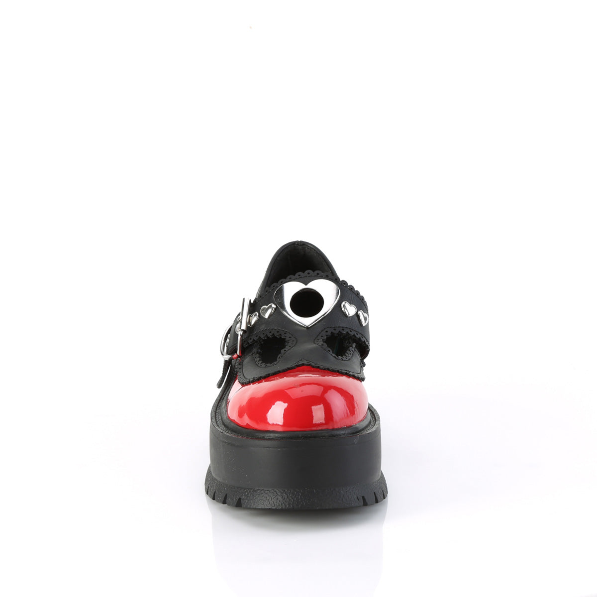 DemoniaCult   SLACKER-23 cuero vegano rojo de color rojo