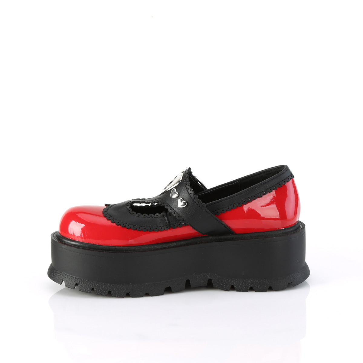 DemoniaCult   SLACKER-23 cuero vegano rojo de color rojo