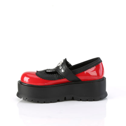 DemoniaCult   SLACKER-23 cuero vegano rojo de color rojo
