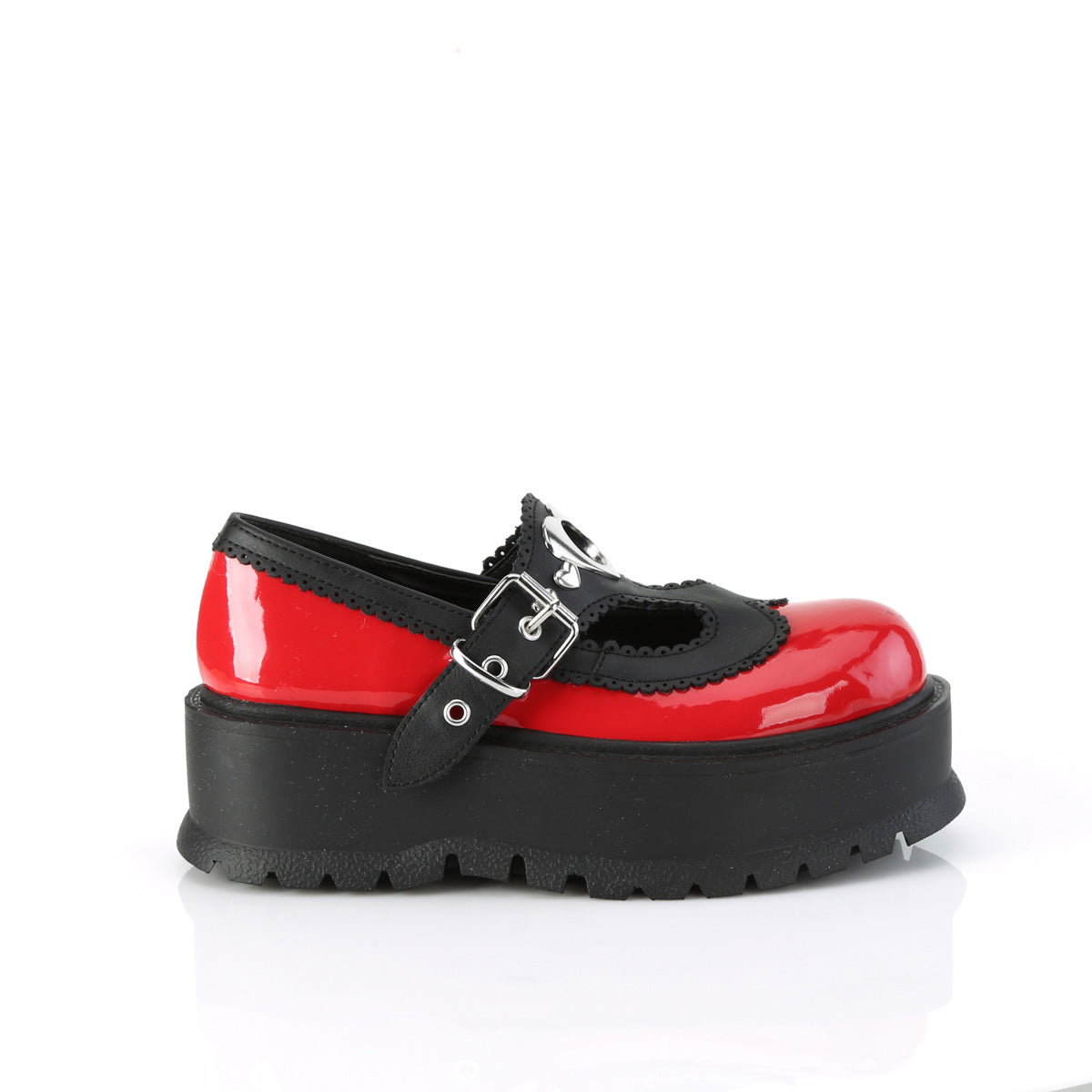 DemoniaCult   SLACKER-23 cuero vegano rojo de color rojo