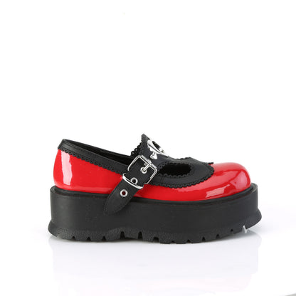 DemoniaCult   SLACKER-23 cuero vegano rojo de color rojo