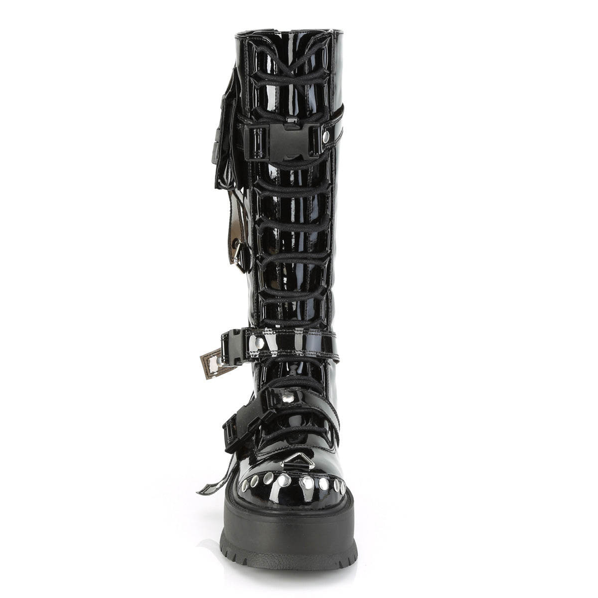 DemoniaCult Botas de mujer SLACKER-260 Blk Pat