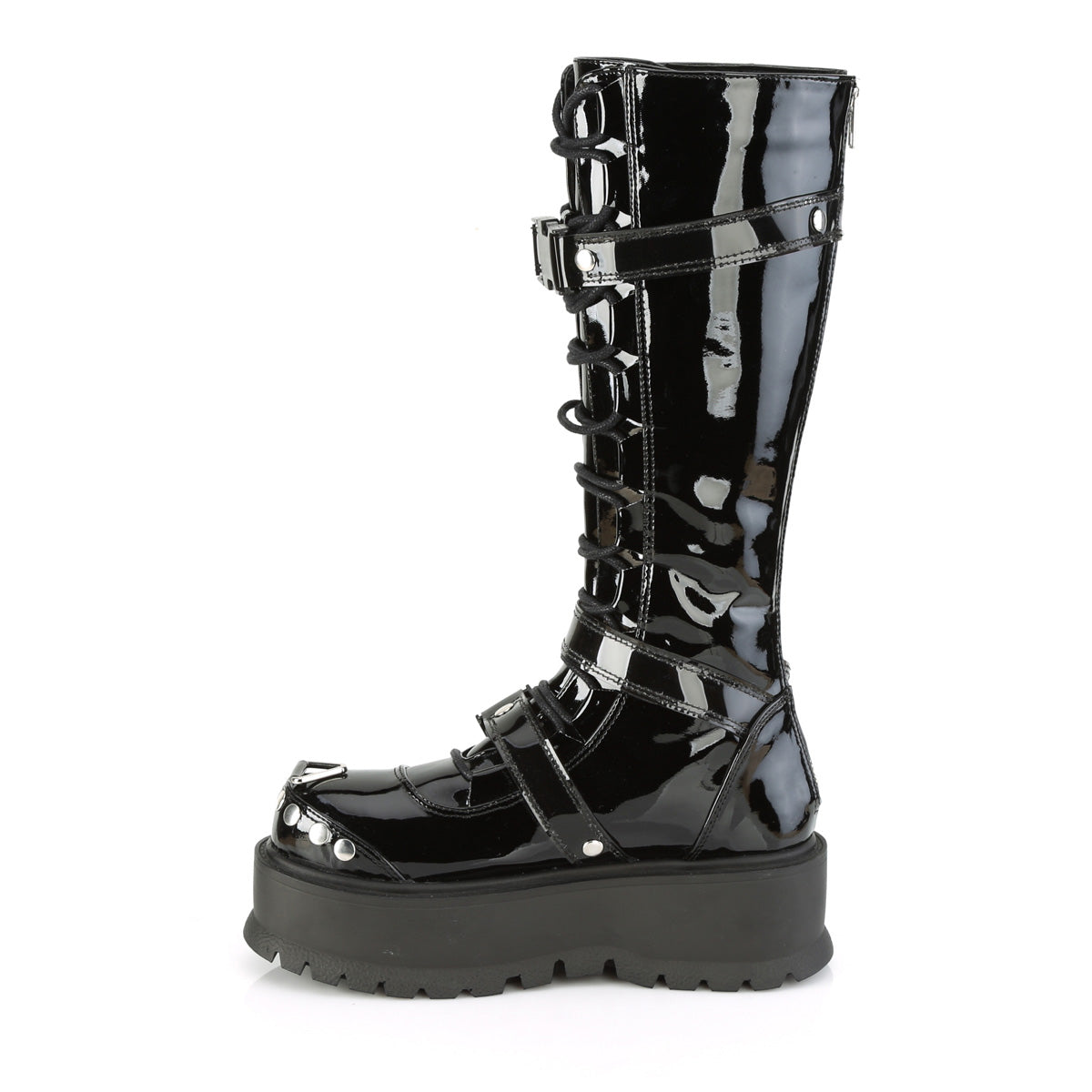 DemoniaCult Botas de mujer SLACKER-260 Blk Pat