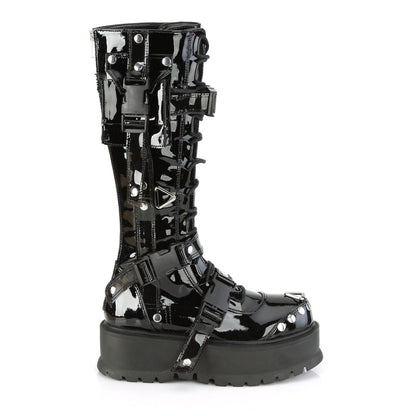 DemoniaCult Botas de mujer SLACKER-260 Blk Pat