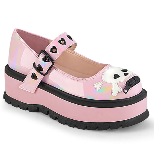 DemoniaCult  Zapatillas SLACKER-27 B. holograma rosa