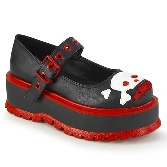 DemoniaCult  Zapatillas SLACKER-27 Blk Leather Vegan