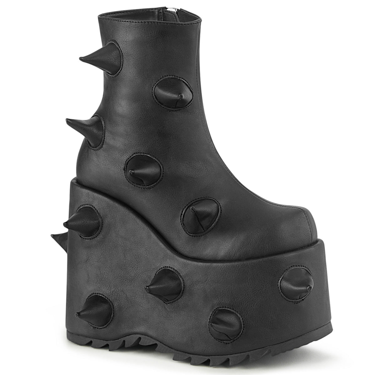 DemoniaCult  Botines SLAY-77 Blk Leather Vegan