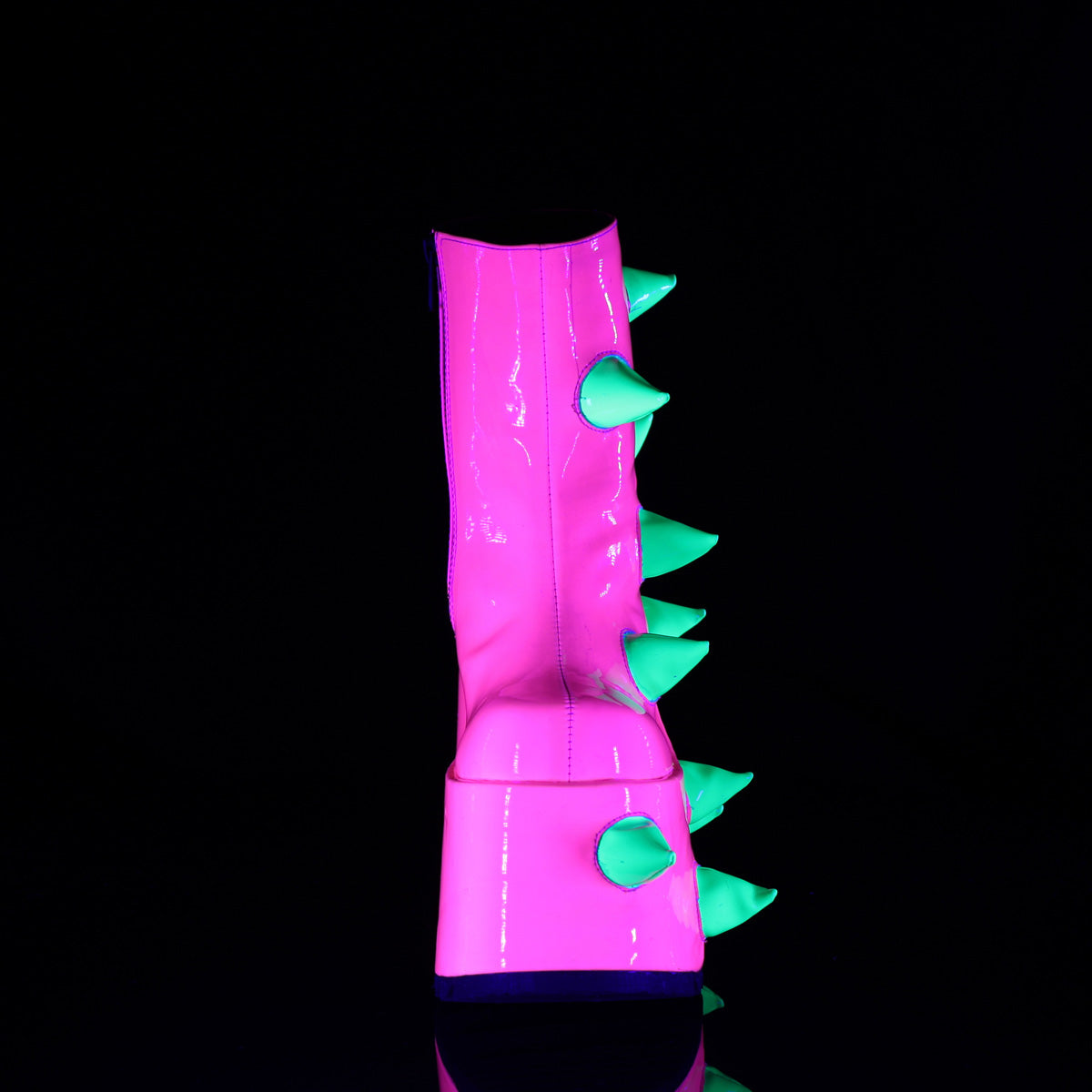 DemoniaCult  Botines SLAY-77 UV Neon Pink-Neon Green