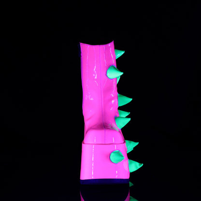 DemoniaCult  Botines SLAY-77 UV Neon Pink-Neon Green