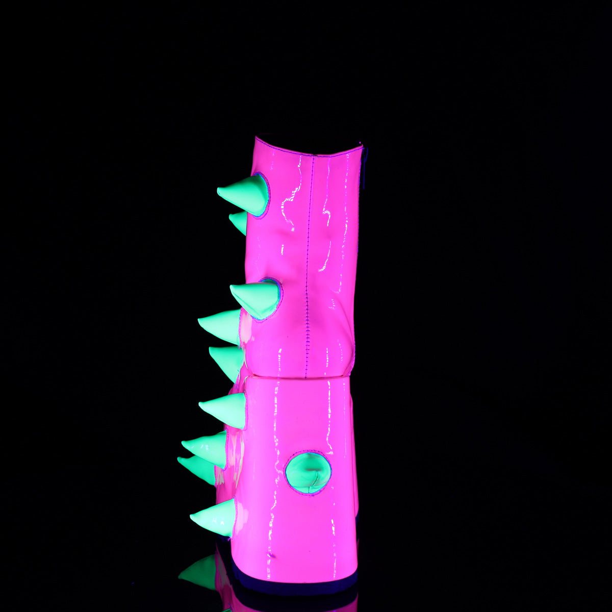 DemoniaCult  Botines SLAY-77 UV Neon Pink-Neon Green
