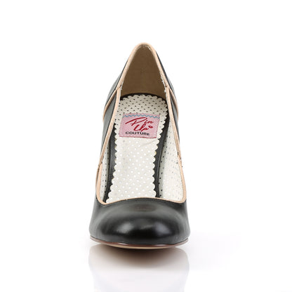 Pin Up Couture Bombas para mujer SMITTEN-04 BLK Faux Cuero