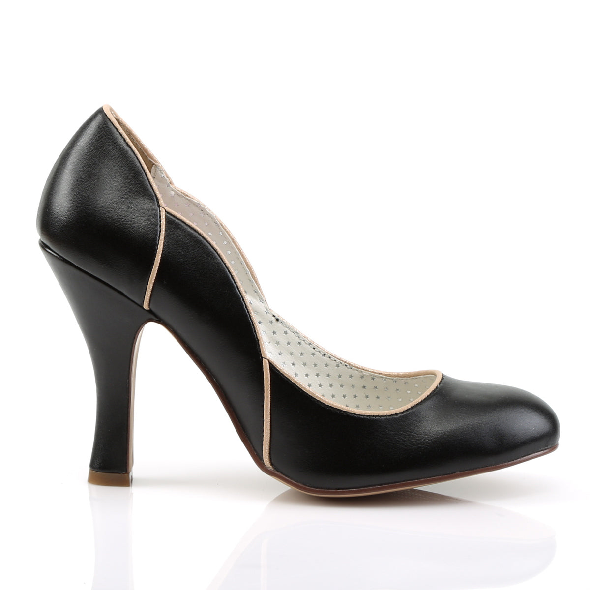 Pin Up Couture Bombas para mujer SMITTEN-04 BLK Faux Cuero