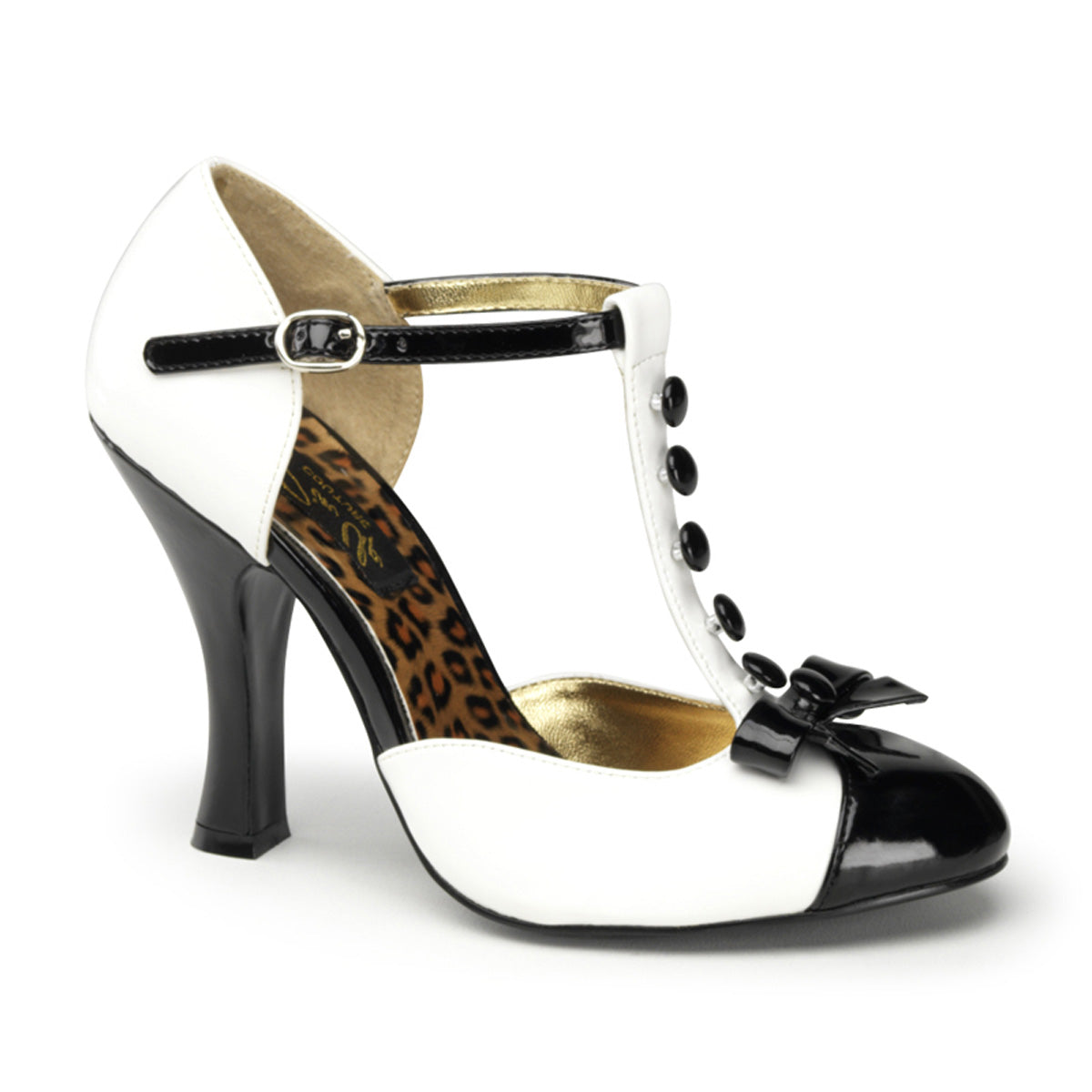 Pin Up Couture Bombas para mujer SMITTEN-10 wht-blk pat