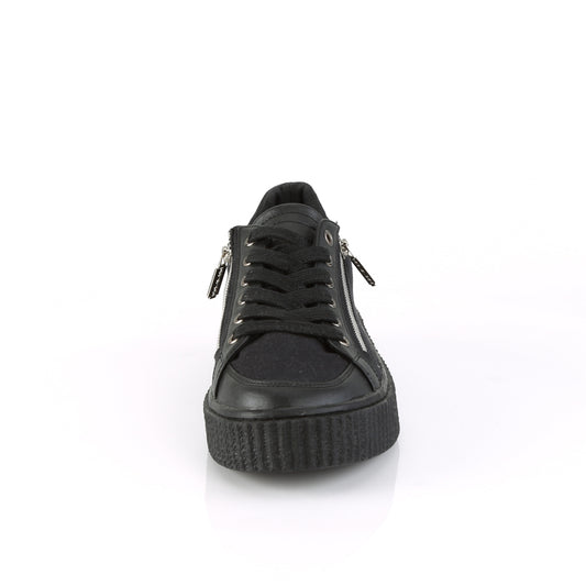 DemoniaCult De los hombres  SNEEKER-105 Blk Canvas-Blk PU