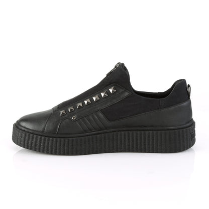 DemoniaCult Zapato bajo para hombre SNEEKER-125 BLK Canvas-Blk PU