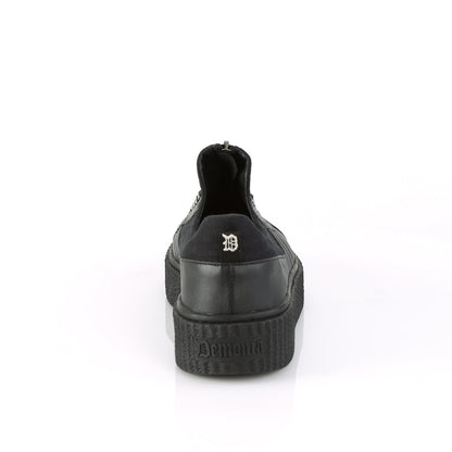 DemoniaCult Zapato bajo para hombre SNEEKER-125 BLK Canvas-Blk PU