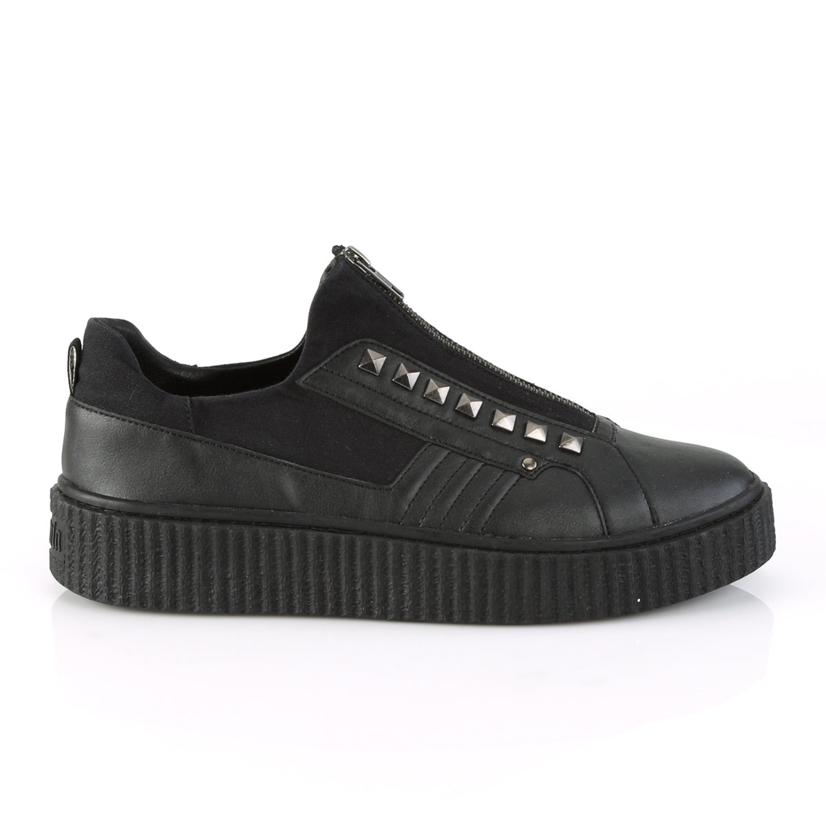 DemoniaCult Zapato bajo para hombre SNEEKER-125 BLK Canvas-Blk PU
