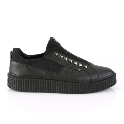 DemoniaCult Zapato bajo para hombre SNEEKER-125 BLK Canvas-Blk PU