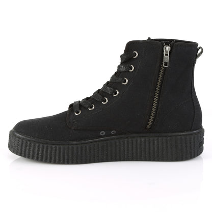 DemoniaCult Botines para hombre SNEEKER-201 lienzo BLK