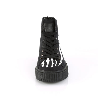 DemoniaCult Botines para hombre SNEEKER-252 BLK lienzo