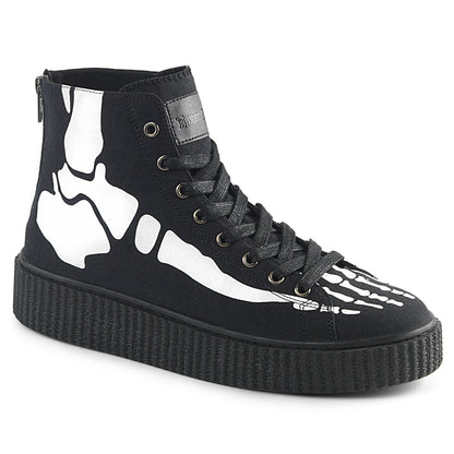 DemoniaCult Botines para hombre SNEEKER-252 BLK lienzo
