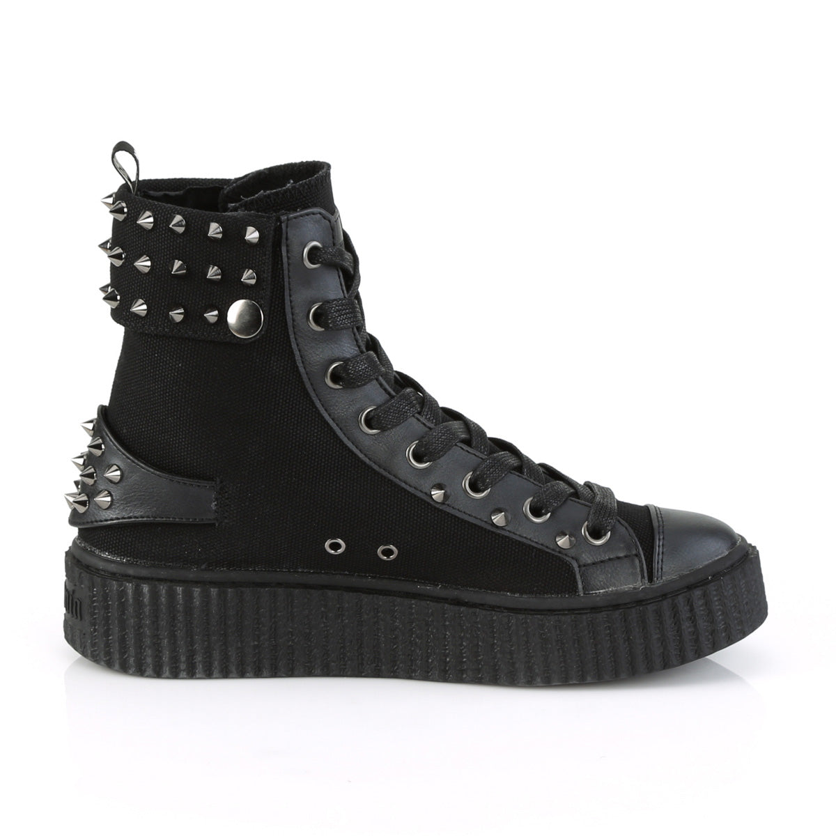 DemoniaCult Mens Ankle Boots SNEEKER-266 Blk Canvas-Vegan Leather