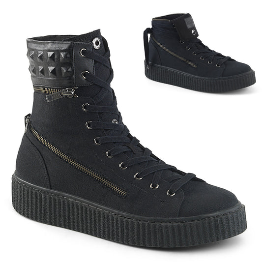 DemoniaCult Botines para hombre SNEEKER-270 BLK lienzo