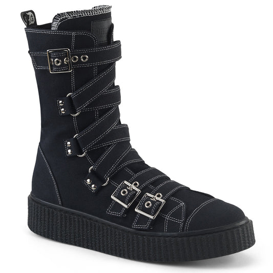 DemoniaCult Botines para hombre SNEEKER-318 BLK lienzo