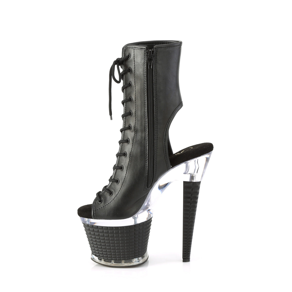 Pleaser  Ankle Boots SPECTATOR-1016 Blk Faux Leather/Clr-Blk Matte
