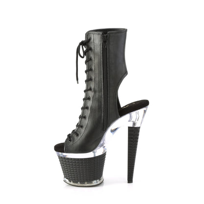 Pleaser  Ankle Boots SPECTATOR-1016 Blk Faux Leather/Clr-Blk Matte