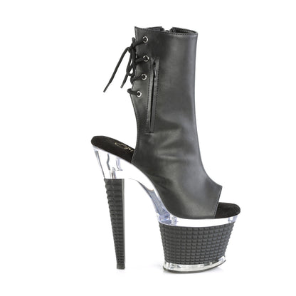 Pleaser  Botines SPECTATOR-1018 Blk Faux Cuero / Clr-Blk Mate