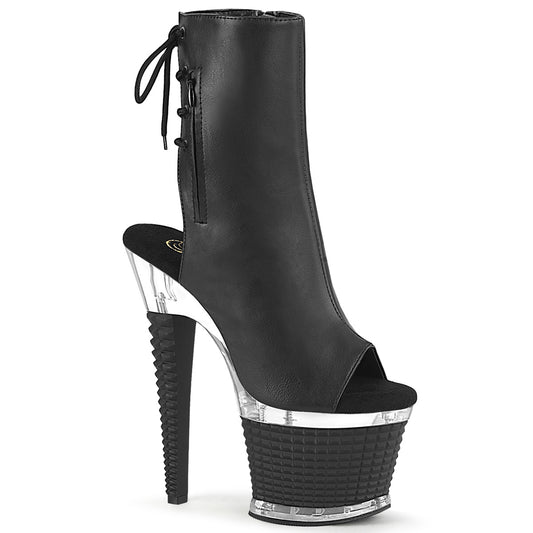 Pleaser  Ankle Boots SPECTATOR-1018 Blk Faux Leather/Clr-Blk Matte