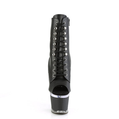 Pleaser  Botines SPECTATOR-1021 Blk Faux Cuero / Clr-Blk Mate