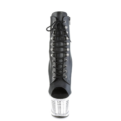 Pleaser  Ankle Boots SPECTATOR-1021RS Blk Faux Leather/Slv RS-Chrome