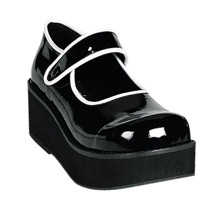 DemoniaCult Bombas de mujer SPRITE-01 blk-wht pat