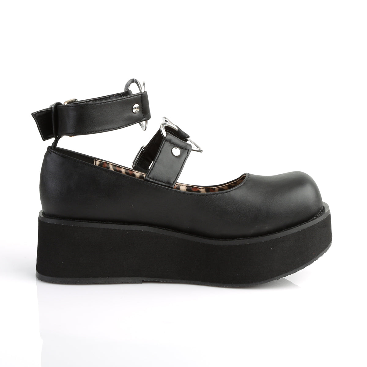DemoniaCult Womens Pumps SPRITE-02 Blk Vegan Leather