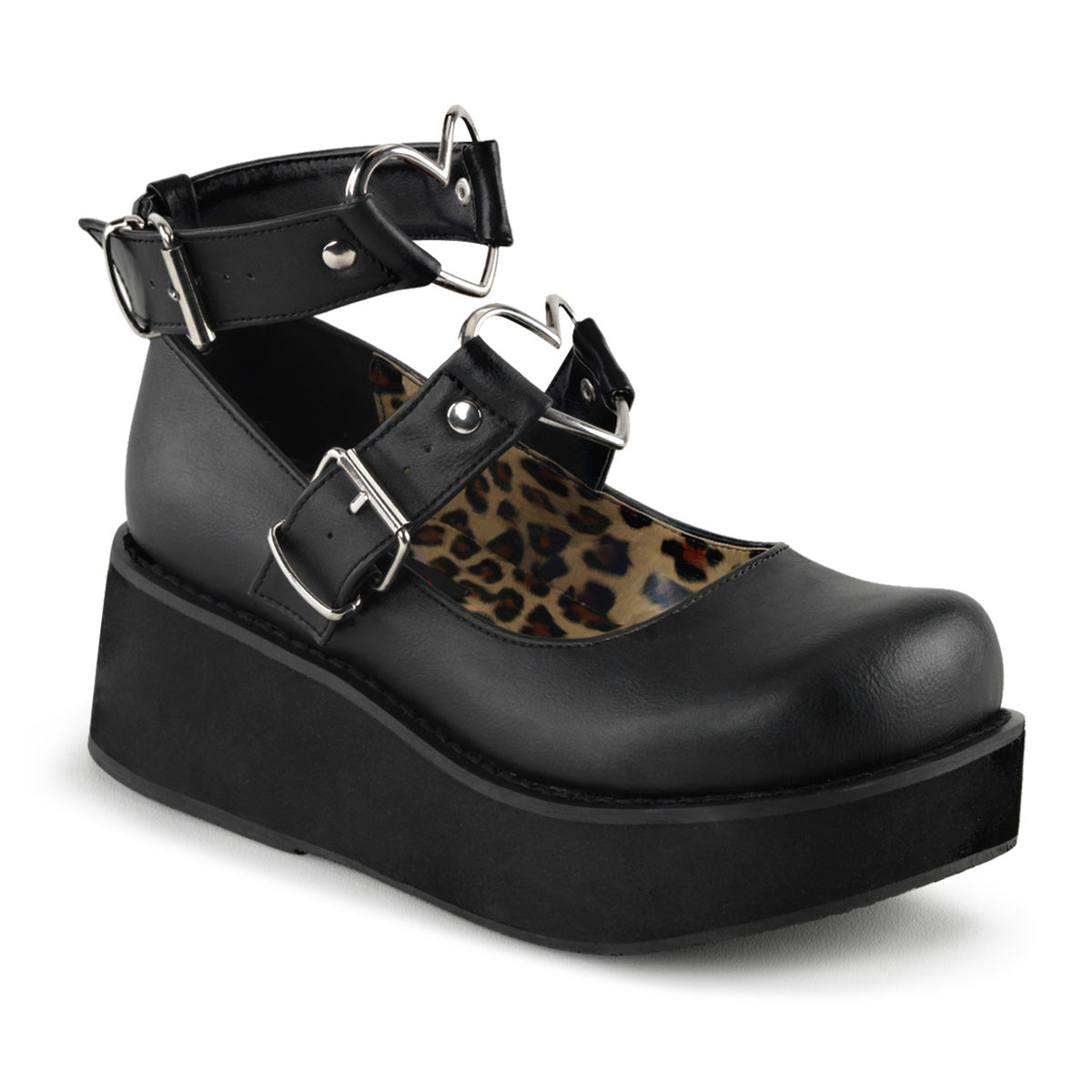 DemoniaCult Womens Pumps SPRITE-02 Blk Vegan Leather