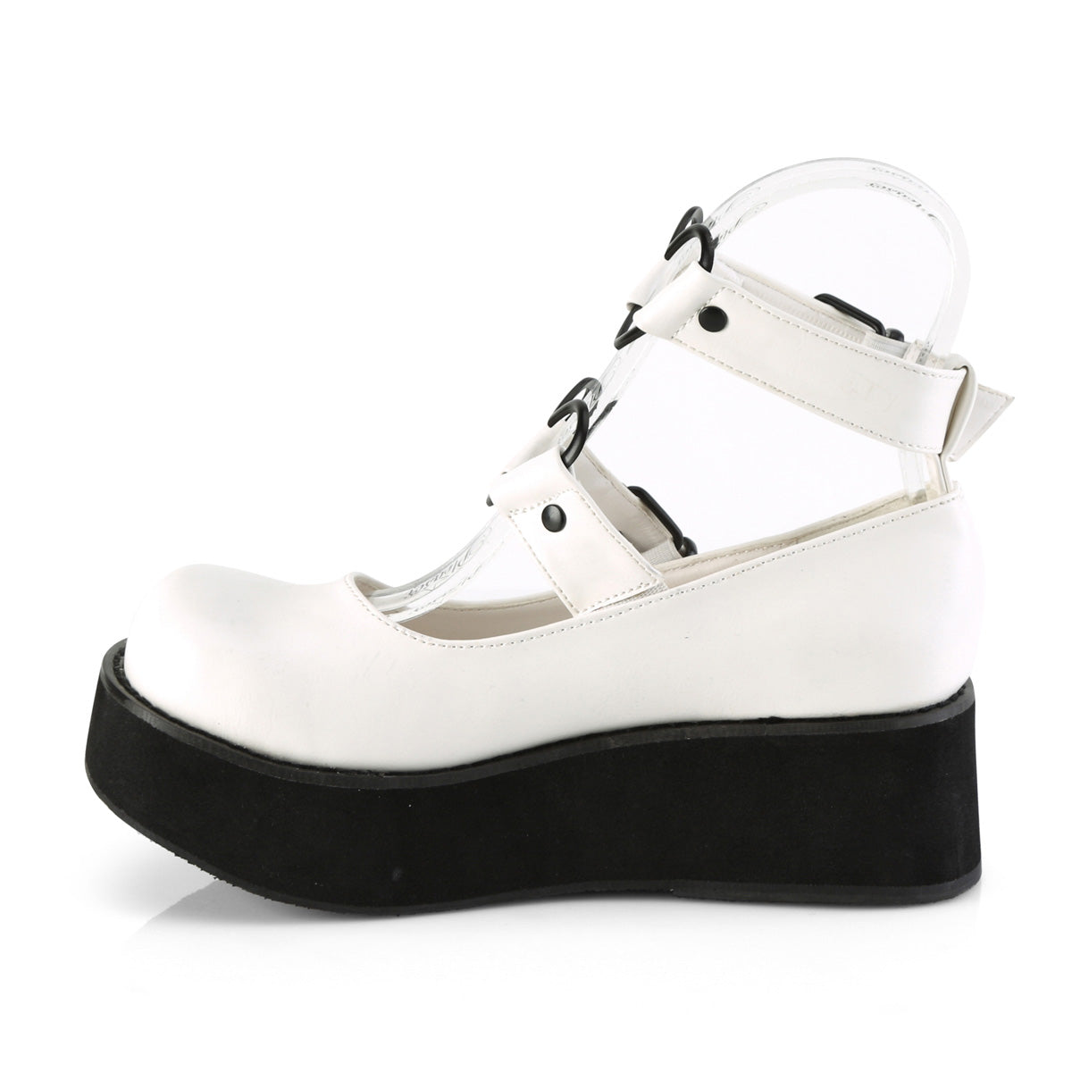 DemoniaCult Bombas de mujer SPRITE-02 Wht Leather Vegan