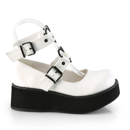DemoniaCult Bombas de mujer SPRITE-02 Wht Leather Vegan