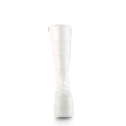 DemoniaCult Botas para hombre STACK-301 Wht Leather Vegan