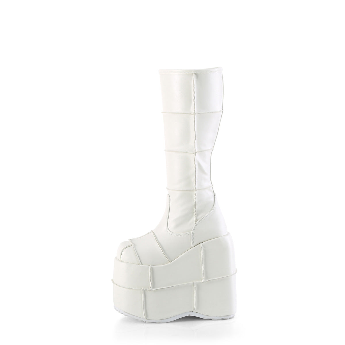 DemoniaCult Mens Boots STACK-301 Wht Vegan Leather
